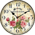 Vintage French Floral Wall Clock - Image 2