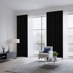 CUCRAF Black Blackout Curtains 90 inch Length 2 Panels Set, Rod Pocket Room - Image 8