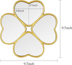Small Decoritive Heart Wall Mirrors Set of 3, Decorative Four-Leaf Clover Mirror - Image 3