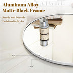 VooBang White Round Bathroom Mirror, 24 inch Circle Wall Mounted Hanging Mirror - Image 3
