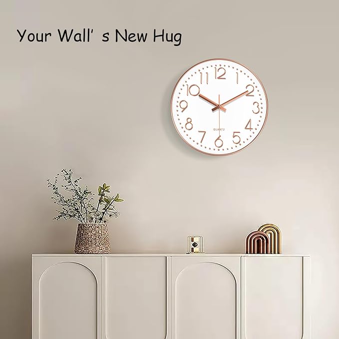 Wall Clock, Silent Wall Clocks Battery Operated 10 Inch- Modern Non Ticking - Image 2