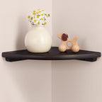 Gieanoo Corner Wall Shelf, 9inch Solid Oak Wood Floating Corner Shelf by GIEANOO