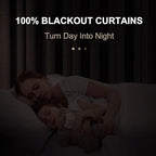 100% Blackout Shield Dark Brown Linen Blackout Curtains - Image 2