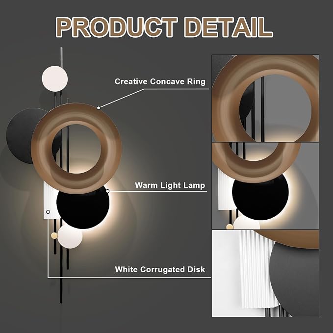HEBOIX Black 3D Wall Art Decor - Image 3
