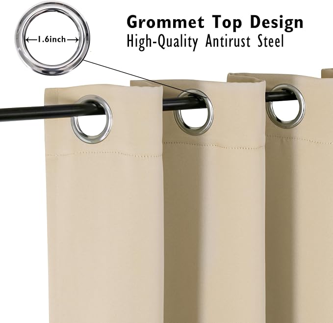 ChrisDowa Room Divider Curtain 108 Inches Long, Wide Blackout Sliding Door - Image 3