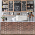 Vintage Brown/Red Faux Brick Wall Tiles, 2 Pieces 3D Thin Brick Veneers - Image 2