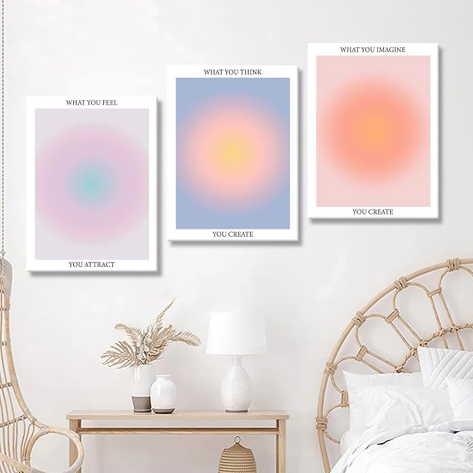 Framed 3 Color Abstract Wall Art Poster Room Aesthetics Spiritual Spiritual - Image 5