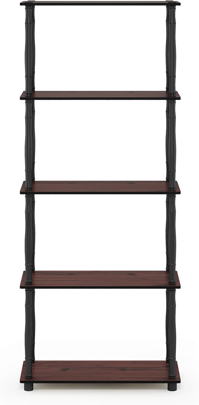 Furinno TURN-S-TUBE Storage Shelves, 5-Tier Book Shelf, Corner Shelf, Toolless - Image 6