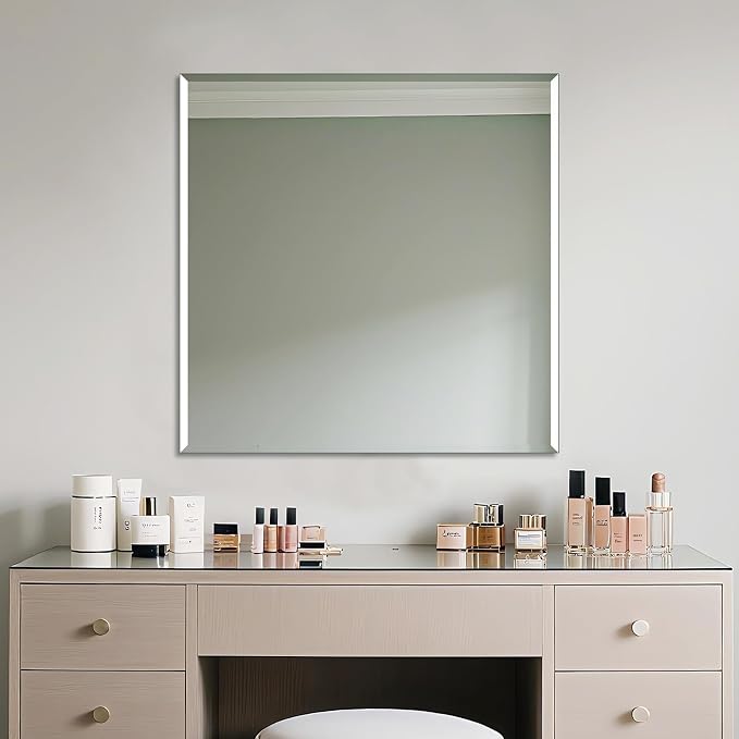 Ruomeng Frameless Mirror for Wall, 30x30 Inch Bathroom Vanity Mirror Farmhouse - Image 8