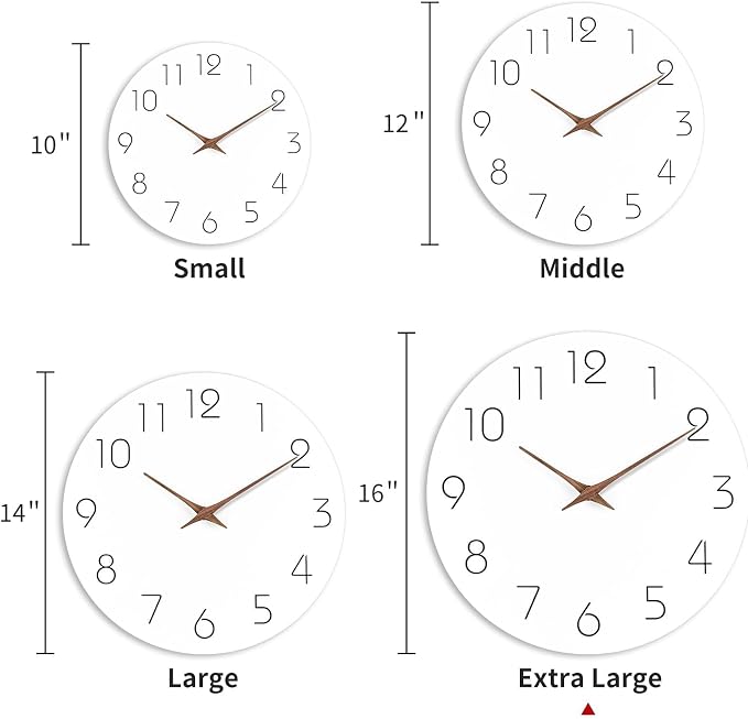 Mosewa Large Wall Clock Battery Operated 16 Inch White Silent Non Ticking - Image 3