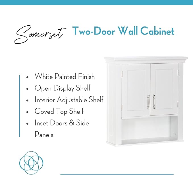 RiverRidge Somerset Two-Door Bathroom and Laundry Wall Mount Storage Medicine - Image 5