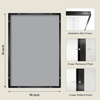 Koonmi Black Mirrors for Wall, 30x36 Inch Bathroom Mirror, Rectangular Wall - Image 2