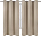 LEMOMO Blackout Curtains 42 x 63 inch/Khaki Curtains Set of 2 Panels/Thermal - Image 2