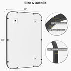 2-Pack 22x30 Inch Matte Black Bathroom Vanity Mirrors | Flush Mount Deep Set - Image 3