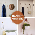 Felidio Wood Wall Hooks, 4 Pack Coat Hooks Wall Mounted, Rustic Wooden Heavy - Image 5