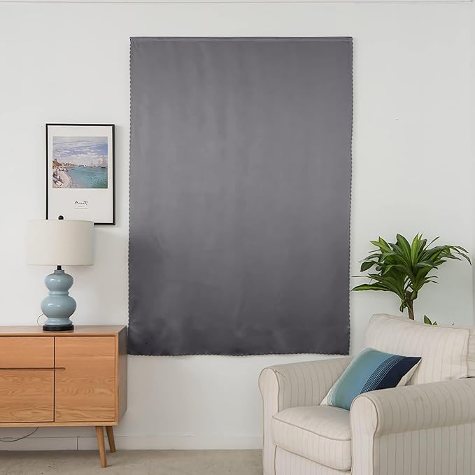 AJAZZ 100% Black Out Curtains Adhesive Blackout Temporary Curtain Rod No - Image 8