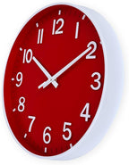 HZDHCLH Red Wall Clocks Battery Operated, 12 inch Silent Non Ticking Modern - Image 3