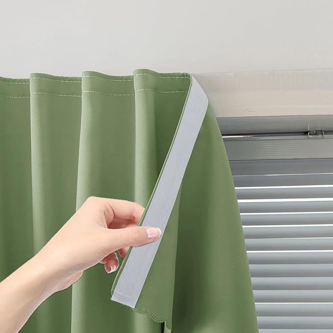 Portable Light Blocking Curtains Self-Stick Design, Removable Adhesive Window by Sovtfides