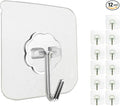 Jwxstore 12 Pack Heavy Duty Self Adhesive Hooks - 33lb Max by Jwxstore