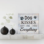 Funny Farmhouse Dog Canvas Wall Art Decor Dog Kisses Fix Everything Rustic Sign - Image 3