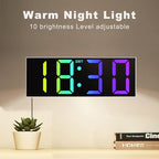 JALL 12'' Large Digital Wall Clock, Big LED Number Dispaly, RGB Colors - Image 4