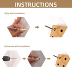 Brown & Beige Wood Pegboard Modular Display Wooden Pegboard Combination Wall - Image 3