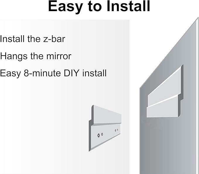 Ruomeng Rectangle Wall Mirror Frameless Bathroom Mirror 48” x 30" Beveled Edge - Image 6