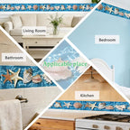 Beach Wallpaper Border Wall Border Trim Peel and Stick 19.7 x 4 Inch Ocean - Image 7