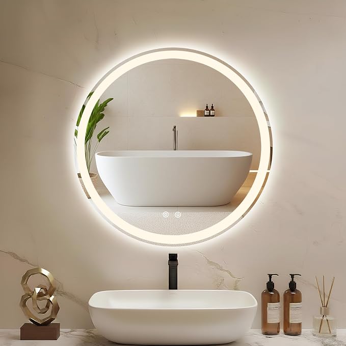 DUMOS 30 Inch Round LED Bathroom Mirror - Image 2