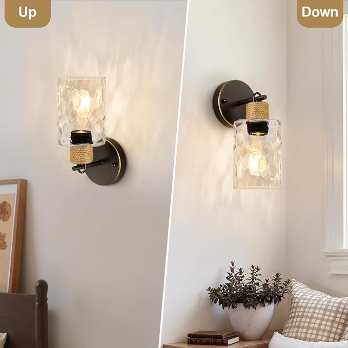 MOKATNG Set of 2 Wall Sconces for Bathroom, Coastal Modern Vanity Lights - Image 8