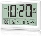 XREXS 10.4 Inch Digital Wall Clock, Battery Operated Large Display Clock by XREXS