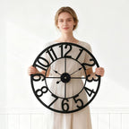 Vantic 24 Inch Large Wall Clock, Arabic Numeral Metal Oversized Wall Clocks - Image 2