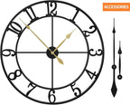 LEIKE Extra Large Wall Clocks, Silent Little Ticking, Battery Operated Vintage - Image 5