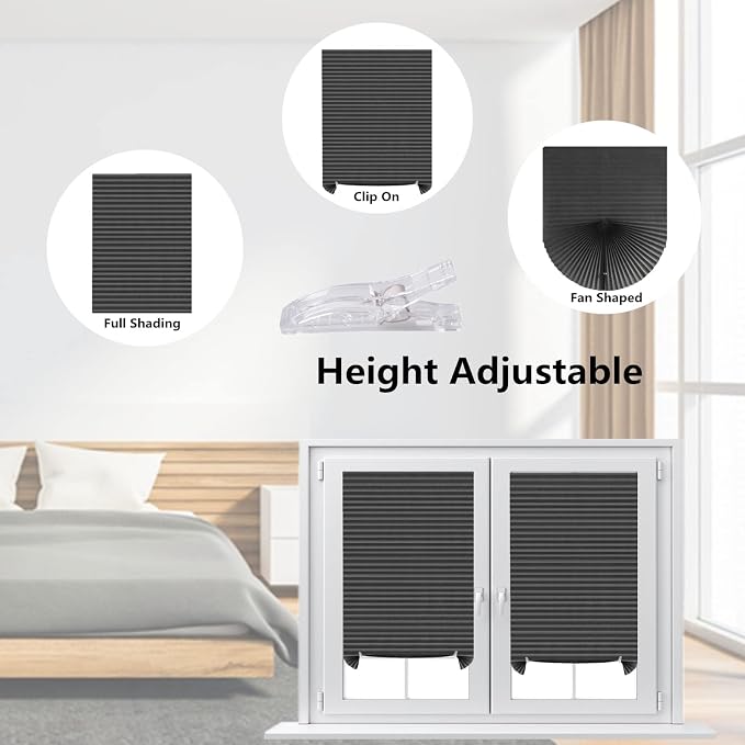 Window Blinds Cordless Blackout No Drill Cut to Size Clip On Stick On Self - Image 8