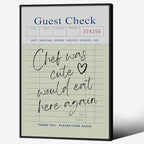 Black Framed Wall Art Posters Trendy Kitchen Guest Check Prints Chef Was Cute by PDFI