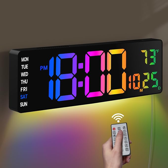 Pytha Sight 16 Inch Large Digital Wall Clock, Large LED Display Digital Wall by Pytha+Sight