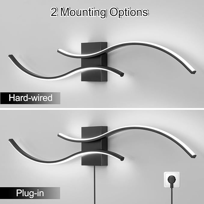 CANEOE Modern Led Wall Light, 39inch Black Indoor Led Wall Sconce Lighting - Image 4