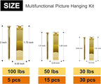 50pcs Picture Hangers with Different Sizes, Heavy Duty 30-100lbs Picture - Image 2