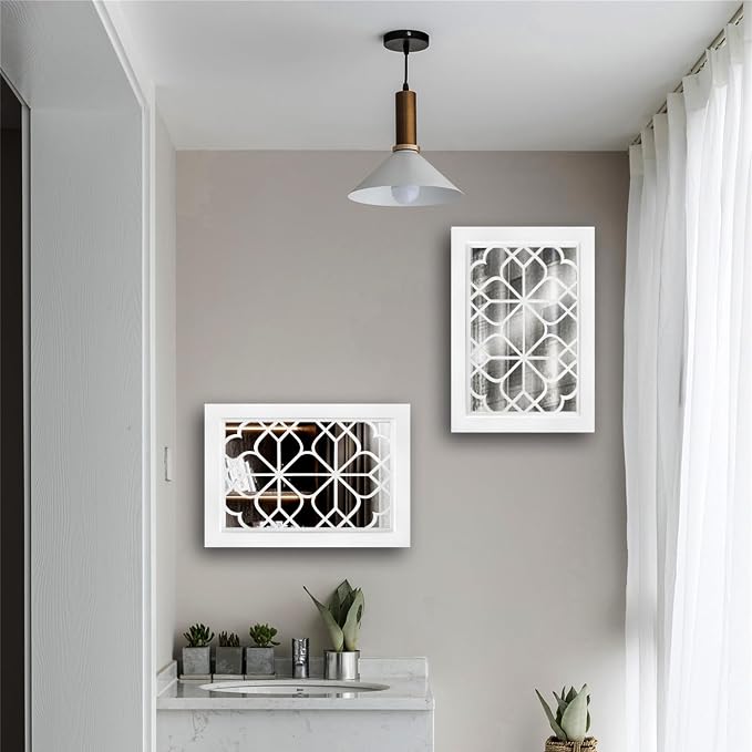 Wocred Set of 2 Rectangular Wall Mirror, Gorgeous Rustic Farmhouse Accent Mirror - Image 7