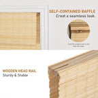 SEEYE Cordless Bamboo Roman Shades, Roll Up Blind Privacy Shade - Image 4
