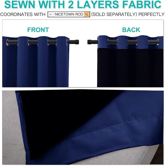 NICETOWN Full Shade Curtain Panels, Pair of Energy Smart & Noise Blocking Out - Image 5
