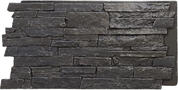 EverStone Acadia Ledge Faux Stone Panel, Dark River Color by EkenaMillwork