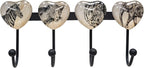 Coat Rack Wall Mounted with 4 Hook, Heart Glass Finishes Animal Pattern - Image 6