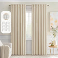 MIULEE Back Tab Cream Beige Curtains 90 Inch Long 2 Panels Set by MIULEE