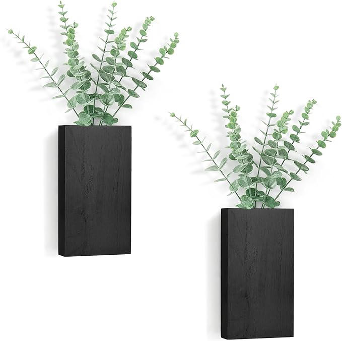 Dahey 2 Pack Wood Wall Planter Vase by Dahey