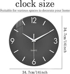 XFM Modern Wall Clock 14 Inch Silent Wall Clocks Battery Operated Grey Simple - Image 7