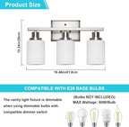 Ascher Bathroom Light Fixtures, 3-Light Vanity Light Over Mirror, Modern - Image 2