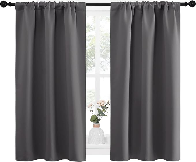 NICETOWN Grey Window Curtains for Bedroom - Image 2