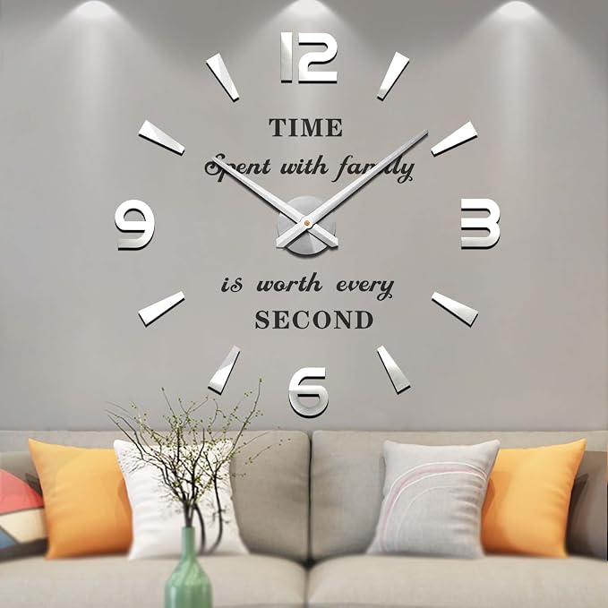 VANGOLD Large 3D Wall Clock DIY Wall Decoration Clock by Vangold