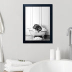 Black and White Bathroom Decor Funny Hippo in Bathtub Wall Art Framed Humor - Image 8